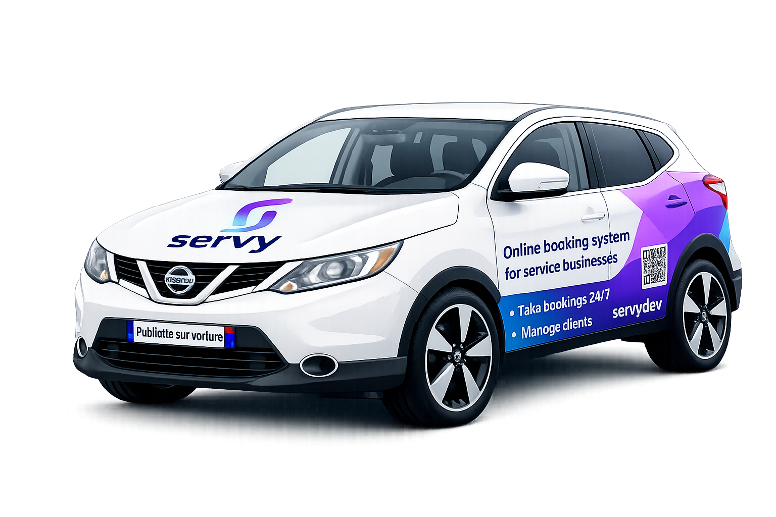 Véhicule publicitaire circulant entre Montpellier et le littoral